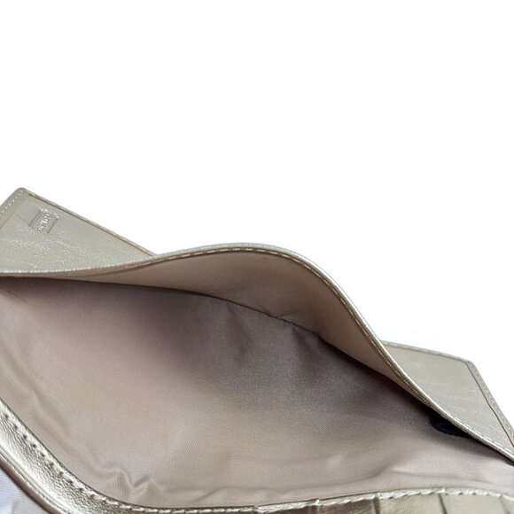 Auth COACH Signature - Khaki Gold Jacquard Leather Bill Holder - Picture 2 of 5